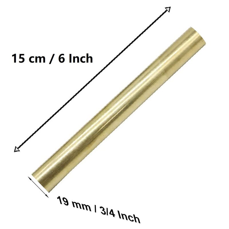 PGCOKO 1 Pcs 19mm / 3/4 Inch Solid Round Brass Rod Lathe Bar Stock Kit, 3/4 Inch in Diameter 6 Inch in Length - Image 2